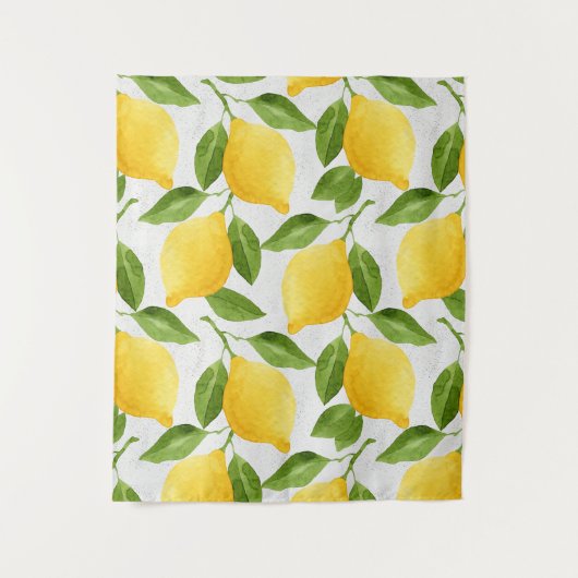 Tenture Motif citrons aquarelle (Devant)