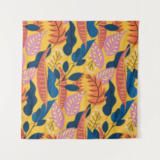 Tenture Motif coloré clair avec feuilles tropicaux, ber