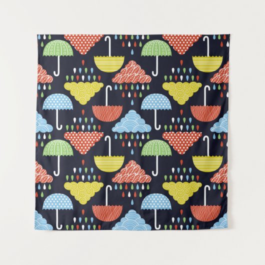 Tenture Motif continu pluie (Devant)