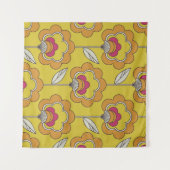 Tenture motif continu rétro floral (Devant (Horizontal))