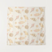 Tenture Motif Coquilles Beige (Devant (Horizontal))
