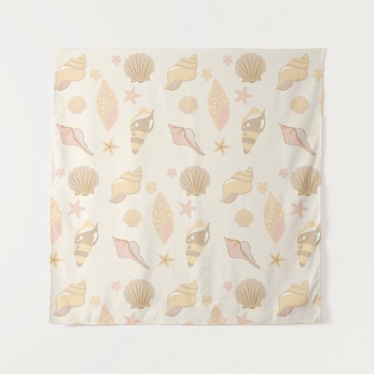 Tenture Motif Coquilles Beige (Devant)