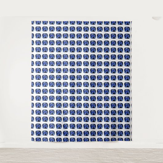 Tenture Motif Coussin de Saphir Bleu (Devant)