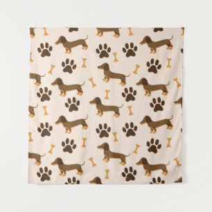 Tenture Motif Dachshund : conception d'impression Vintage
