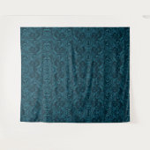 Tenture Motif damassé floral sarcelle foncé (Devant (Horizontal))