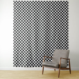 Tenture Motif damier noir et blanc