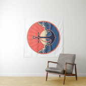 Tenture Motif d'Ancre et de vague de mer (En situation)