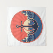 Tenture Motif d'Ancre et de vague de mer (Devant)