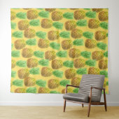Tenture Motif d'aquarelle ananas (En situation (horizontale))