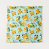 Tenture Motif d'aquarelle avec citrons et feuilles. Seamel (Devant (Horizontal))