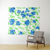 Tenture Motif d'aquarelle Bluberries (En situation (horizontale))