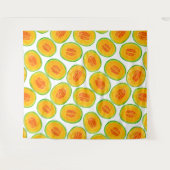 Tenture Motif d'aquarelle de tranches de melon (Devant (Horizontal))