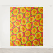 Tenture Motif d'aquarelle de tranches de melon (Devant)