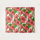 Tenture Motif d'aquarelle d'hibiscus rouge (Devant (Horizontal))