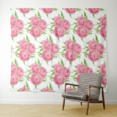 Tenture Motif d'aquarelle du bouquet de pivoine (En situation (horizontale))