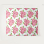 Tenture Motif d'aquarelle du bouquet de pivoine (Devant (Horizontal))