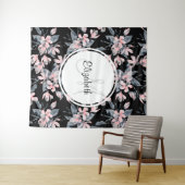 Tenture Motif d'aquarelle rose et gris (En situation (horizontale))