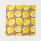 Tenture Motif d'aquarelle transparente avec citrons (Devant (Horizontal))