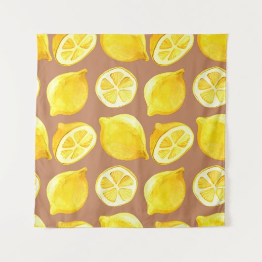 Tenture Motif d'aquarelle transparente avec citrons (Devant (Horizontal))