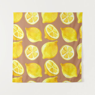 Tenture Motif d'aquarelle transparente avec citrons