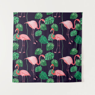 Tenture Motif d'aquarelle transparente avec flamant