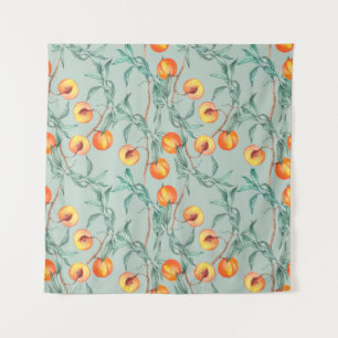 Tenture Motif d'aquarelle transparente avec pêches et bran