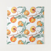 Tenture Motif d'aquarelle transparente avec pêches sur un  (Devant (Horizontal))