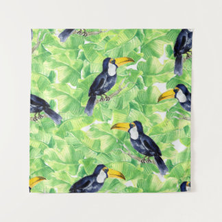 Tenture Motif d'aquarelle transparente avec toucan sur l v