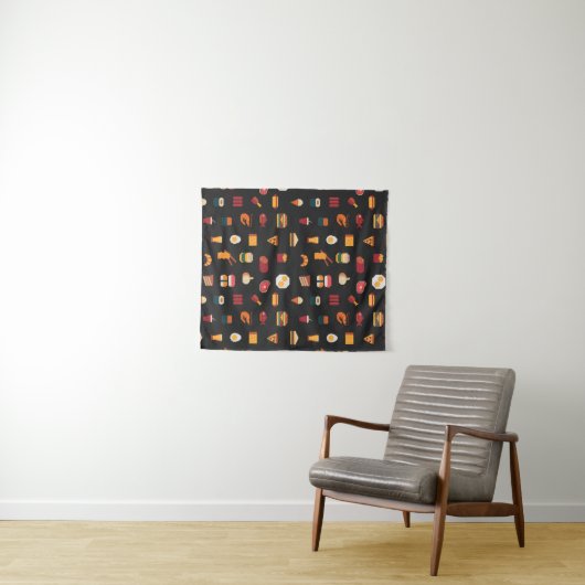 Tenture Motif d'art en pixel sans soudure, textures de tis (En situation (horizontale))