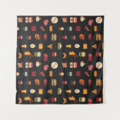 Tenture Motif d'art en pixel sans soudure, textures de tis (Devant (Horizontal))