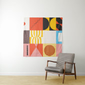 Tenture Motif d'art néo-moderniste réalisé avec abstrait v (En situation)