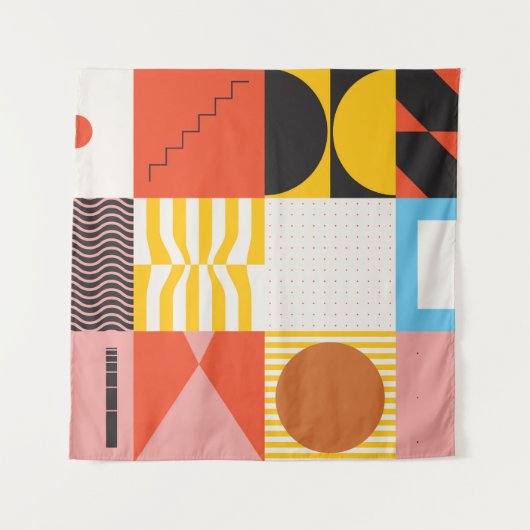 Tenture Motif d'art néo-moderniste réalisé avec abstrait v (Devant)