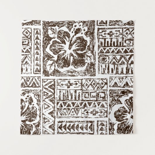Tenture Motif d'art tropical autochtone hawaïen (Devant)
