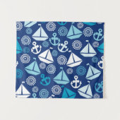 Tenture Motif de bande dessinée avec des voiliers (Devant (Horizontal))