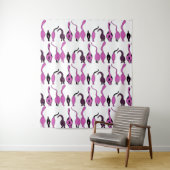 Tenture Motif de boutons de chats violets (En situation)
