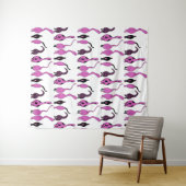 Tenture Motif de boutons de chats violets (En situation (horizontale))