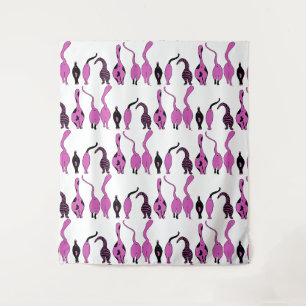Tenture Motif de boutons de chats violets