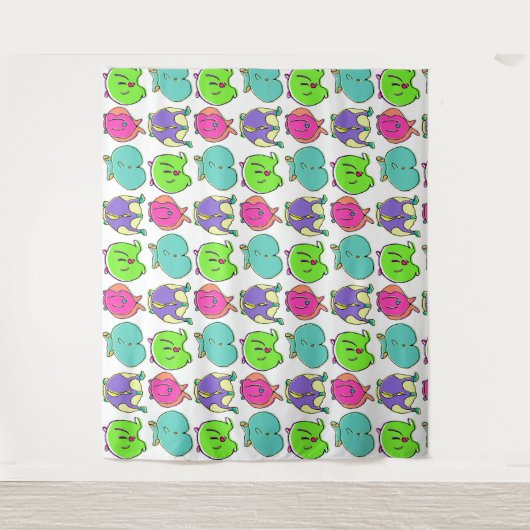 Tenture Motif de boutons de hamster coloré (Devant)