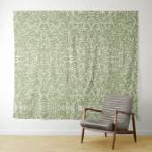 Tenture Motif de branches feuillues vertes (En situation (horizontale))