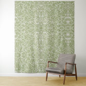 Tenture Motif de branches feuillues vertes (En situation)