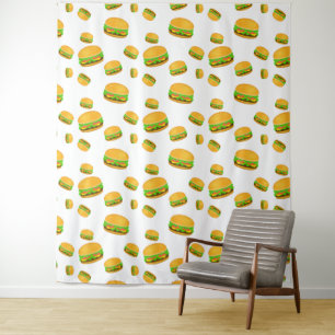 Tenture Motif de burger délicieux cool et amusant sur fond