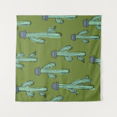 Tenture Motif de cactus dessiné à la main (Devant (Horizontal))