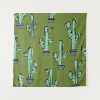 Tenture Motif de cactus dessiné à la main