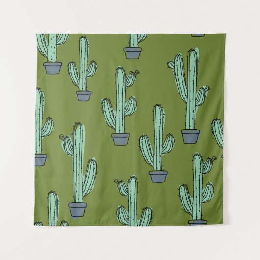 Tenture Motif de cactus dessiné à la main (Devant)
