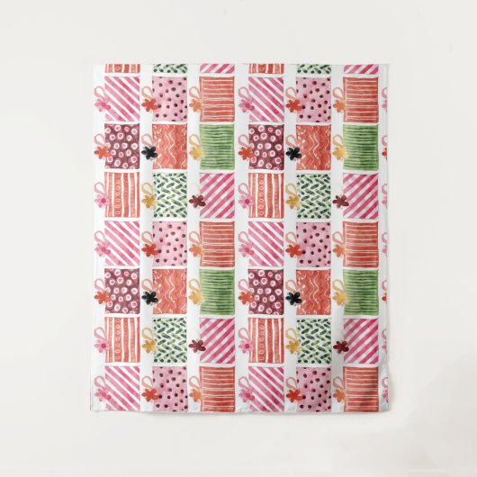 Tenture Motif de cadeau de Noël coloré (Devant)
