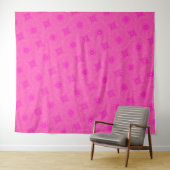 Tenture Motif de cercles roses chauds (En situation (horizontale))