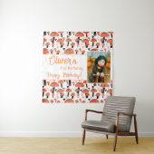 Tenture Motif de champignon orange Photo de naissance auto (En situation)