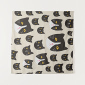 Tenture Motif de chat sans couture/ (Devant (Horizontal))