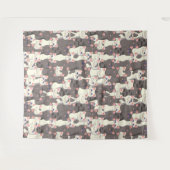 Tenture Motif de chats blancs et gris (Devant (Horizontal))