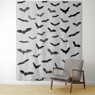 Tenture Motif de chauves-souris noir et gris Halloween